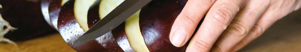 Aubergine geschnitten